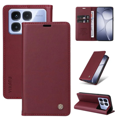 YIKATU YK-001 For Xiaomi Redmi K70 Ultra Case Stand Leather Phone Cover Strong Magnetic Closure