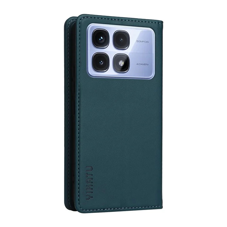 YIKATU YK-001 For Xiaomi Redmi K70 Ultra Case Stand Leather Phone Cover Strong Magnetic Closure