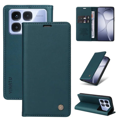 YIKATU YK-001 For Xiaomi Redmi K70 Ultra Case Stand Leather Phone Cover Strong Magnetic Closure