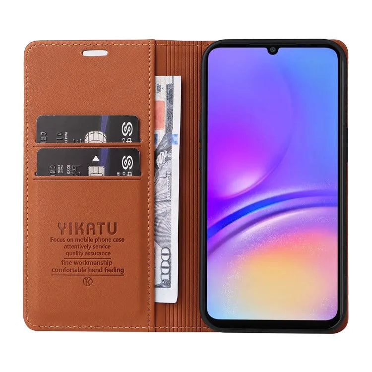 YIKATU YK-001 For Samsung Galaxy A06 Case Stand Leather Phone Cover Strong Magnetic Closure