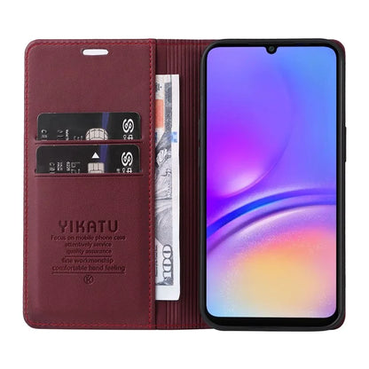 YIKATU YK-001 For Samsung Galaxy A06 Case Stand Leather Phone Cover Strong Magnetic Closure