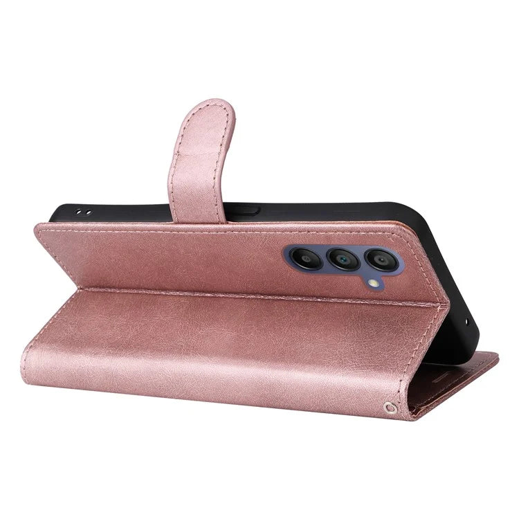 KT Leather Series-2 for Samsung Galaxy A16 5G Case Solid Color Leather Phone Cover Wallet Stand