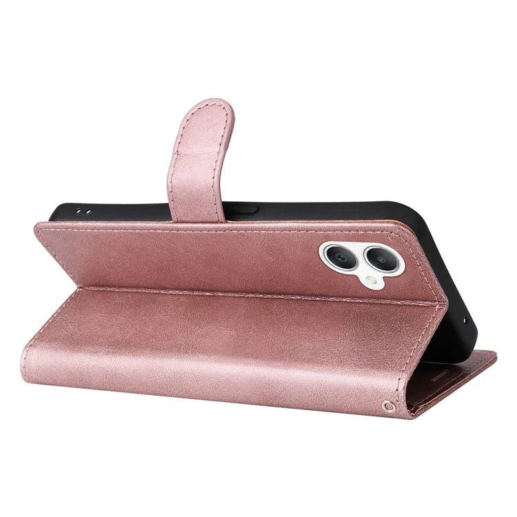 KT Leather Series-2 for Samsung Galaxy A06 Case Solid Color Leather Phone Cover Wallet Stand