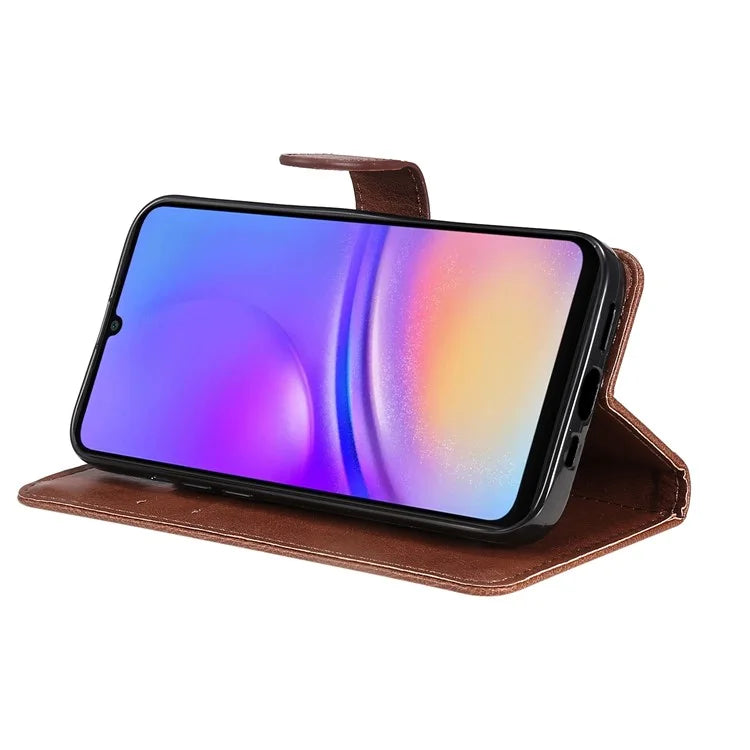 KT Leather Series-2 for Samsung Galaxy A06 Case Solid Color Leather Phone Cover Wallet Stand