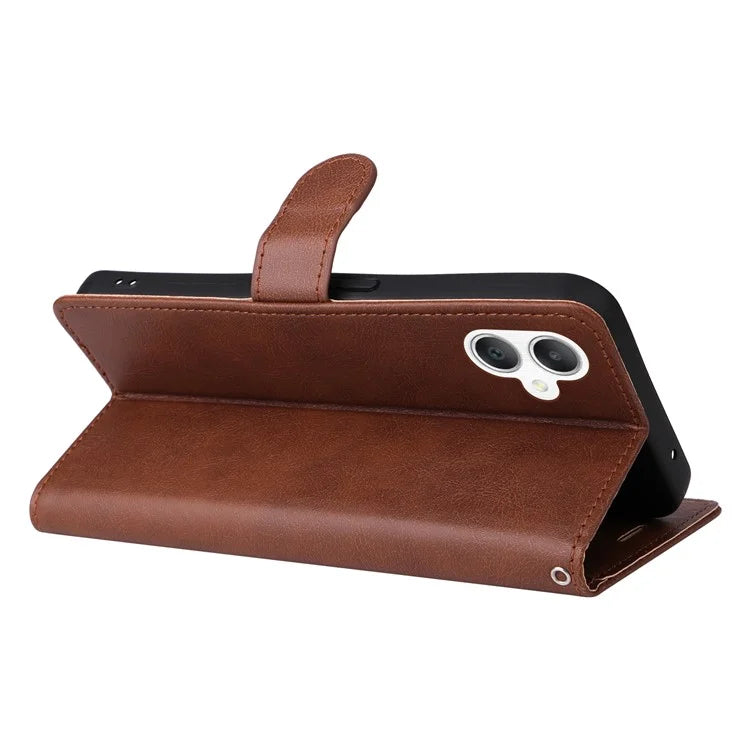 KT Leather Series-2 for Samsung Galaxy A06 Case Solid Color Leather Phone Cover Wallet Stand