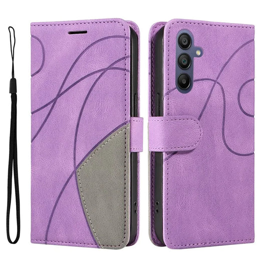 KT Leather Series-1 For Samsung Galaxy A16 5G Leather Case Color Splicing Phone Cover Wallet Stand
