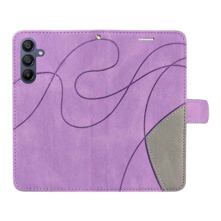 KT Leather Series-1 For Samsung Galaxy A16 5G Leather Case Color Splicing Phone Cover Wallet Stand