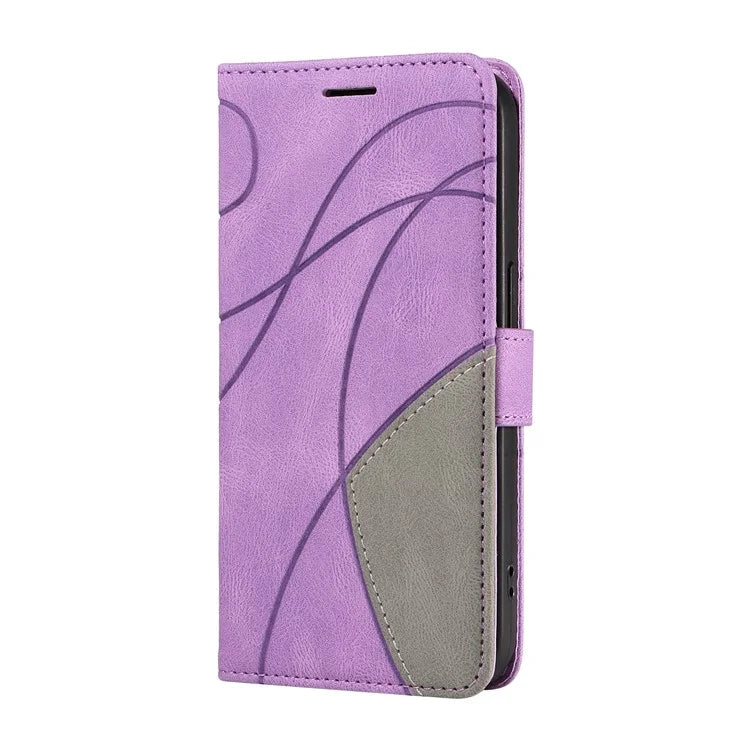 KT Leather Series-1 For Samsung Galaxy A16 5G Leather Case Color Splicing Phone Cover Wallet Stand