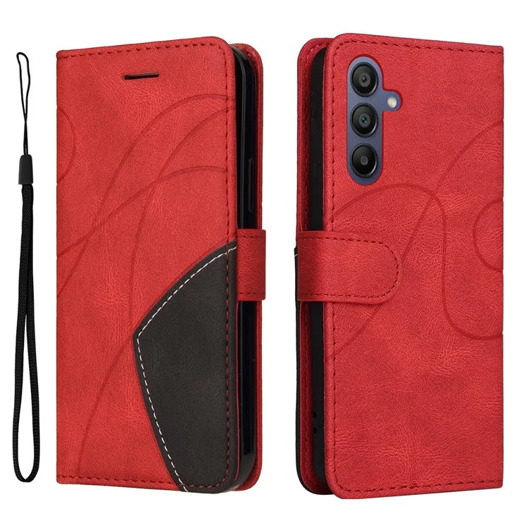 KT Leather Series-1 For Samsung Galaxy A16 5G Leather Case Color Splicing Phone Cover Wallet Stand
