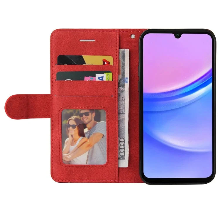 KT Leather Series-1 For Samsung Galaxy A16 5G Leather Case Color Splicing Phone Cover Wallet Stand