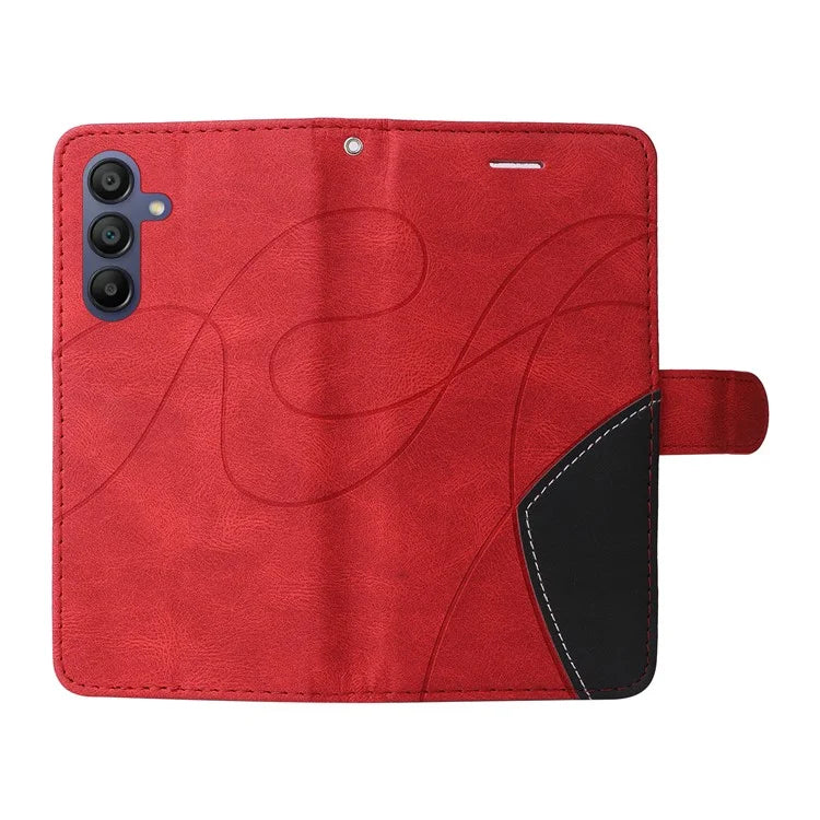 KT Leather Series-1 For Samsung Galaxy A16 5G Leather Case Color Splicing Phone Cover Wallet Stand