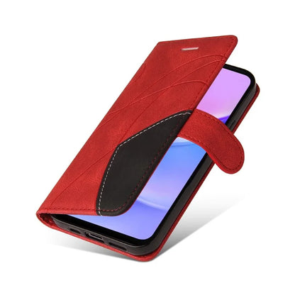 KT Leather Series-1 For Samsung Galaxy A16 5G Leather Case Color Splicing Phone Cover Wallet Stand