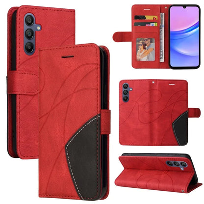 KT Leather Series-1 For Samsung Galaxy A16 5G Leather Case Color Splicing Phone Cover Wallet Stand