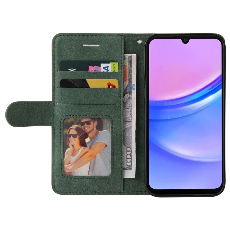 KT Leather Series-1 For Samsung Galaxy A16 5G Leather Case Color Splicing Phone Cover Wallet Stand