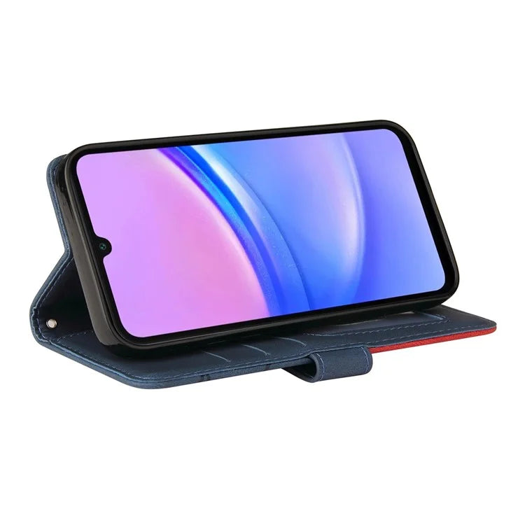 KT Leather Series-1 For Samsung Galaxy A16 5G Leather Case Color Splicing Phone Cover Wallet Stand