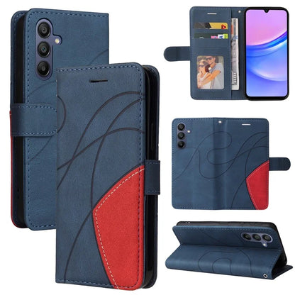 KT Leather Series-1 For Samsung Galaxy A16 5G Leather Case Color Splicing Phone Cover Wallet Stand