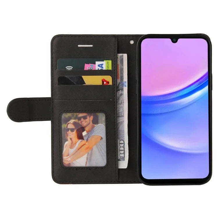KT Leather Series-1 For Samsung Galaxy A16 5G Leather Case Color Splicing Phone Cover Wallet Stand