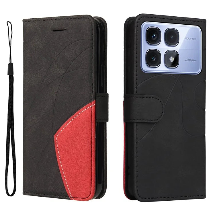KT Leather Series-1 For Xiaomi Redmi K70 Ultra Leather Case Color Splicing Phone Cover Wallet Stand