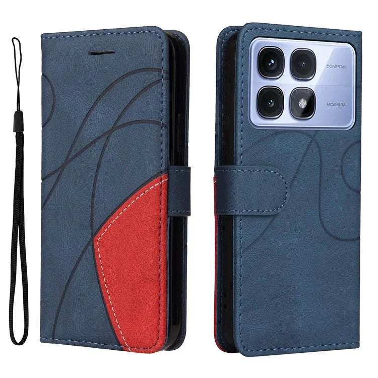 KT Leather Series-1 For Xiaomi Redmi K70 Ultra Leather Case Color Splicing Phone Cover Wallet Stand
