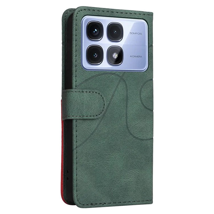 KT Leather Series-1 For Xiaomi Redmi K70 Ultra Leather Case Color Splicing Phone Cover Wallet Stand