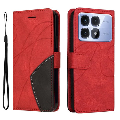 KT Leather Series-1 For Xiaomi Redmi K70 Ultra Leather Case Color Splicing Phone Cover Wallet Stand