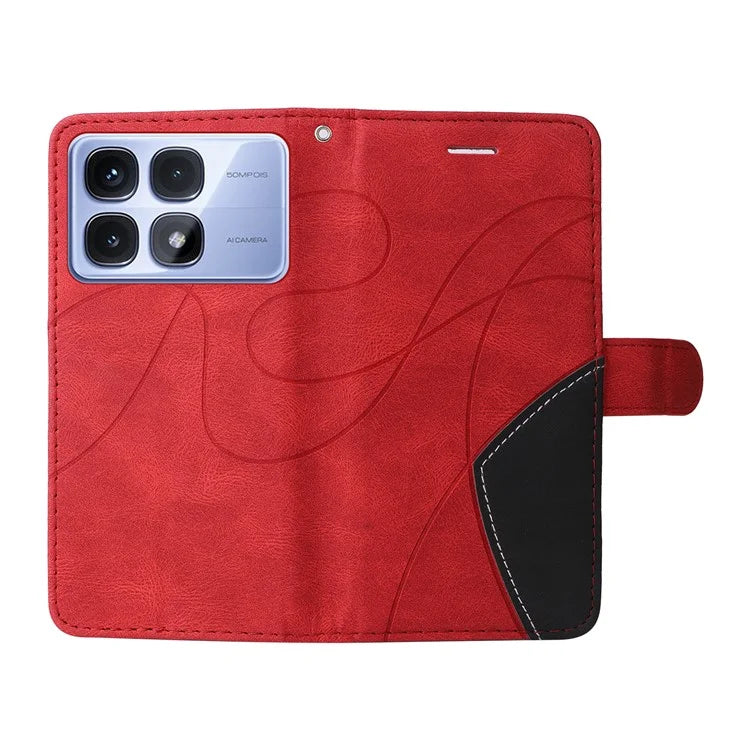 KT Leather Series-1 For Xiaomi Redmi K70 Ultra Leather Case Color Splicing Phone Cover Wallet Stand