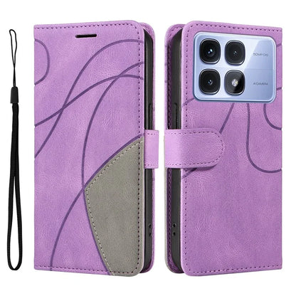 KT Leather Series-1 For Xiaomi Redmi K70 Ultra Leather Case Color Splicing Phone Cover Wallet Stand