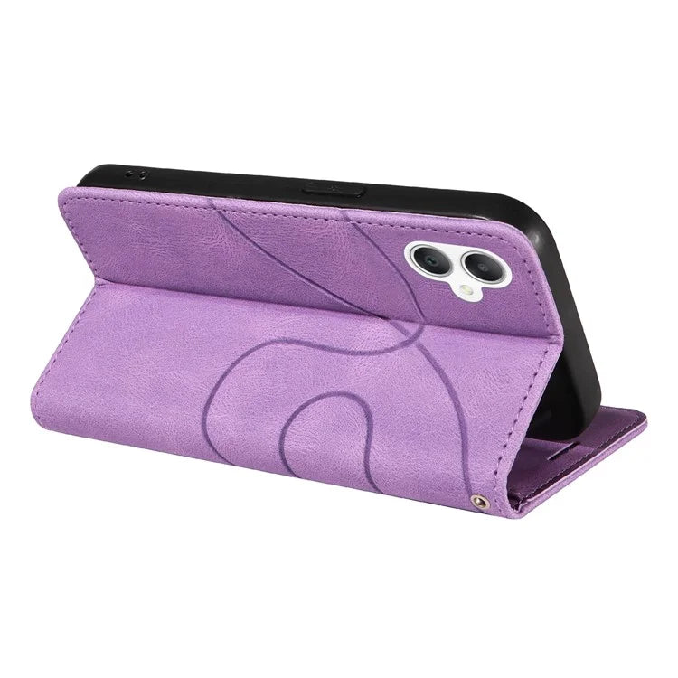 KT Leather Series-1 For Samsung Galaxy A06 Leather Case Color Splicing Phone Cover Wallet Stand
