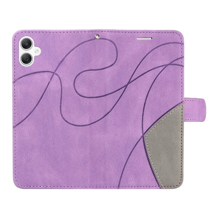 KT Leather Series-1 For Samsung Galaxy A06 Leather Case Color Splicing Phone Cover Wallet Stand