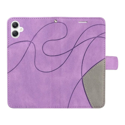 KT Leather Series-1 For Samsung Galaxy A06 Leather Case Color Splicing Phone Cover Wallet Stand