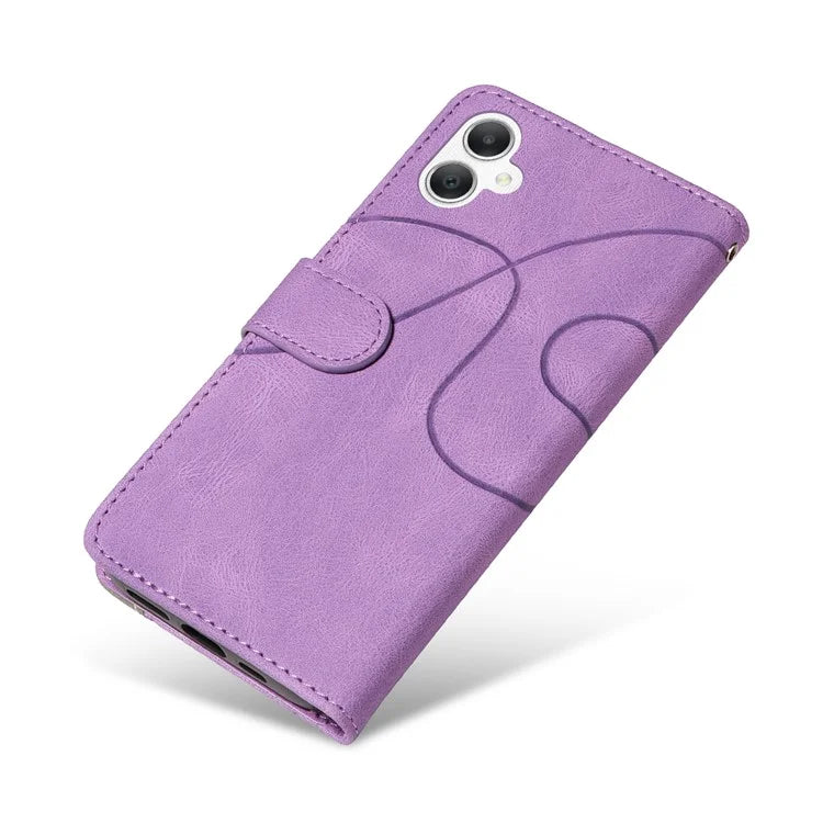 KT Leather Series-1 For Samsung Galaxy A06 Leather Case Color Splicing Phone Cover Wallet Stand
