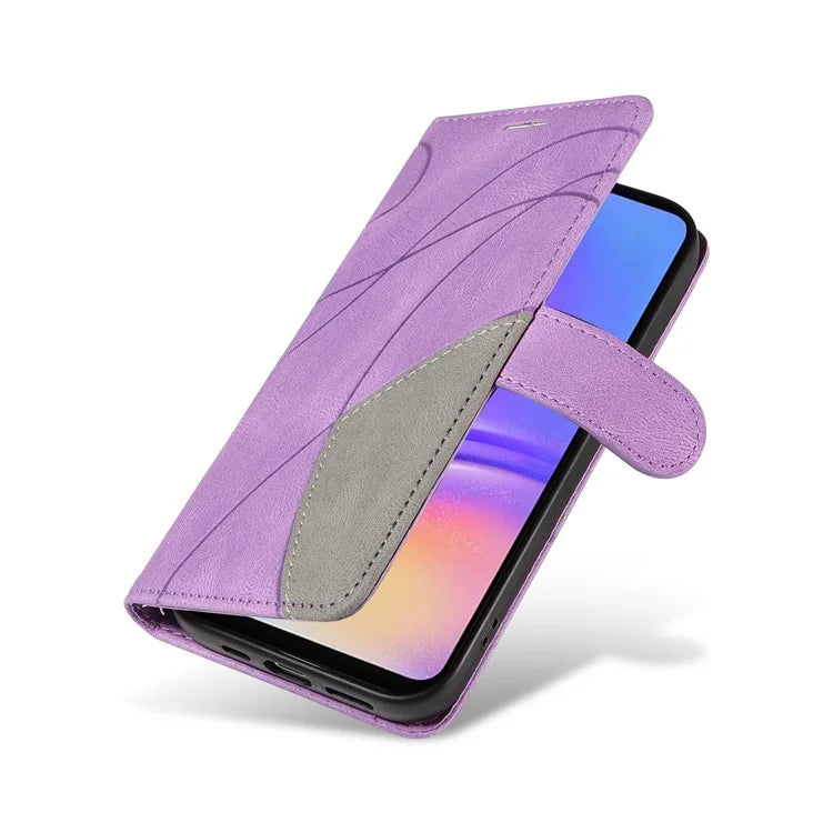 KT Leather Series-1 For Samsung Galaxy A06 Leather Case Color Splicing Phone Cover Wallet Stand