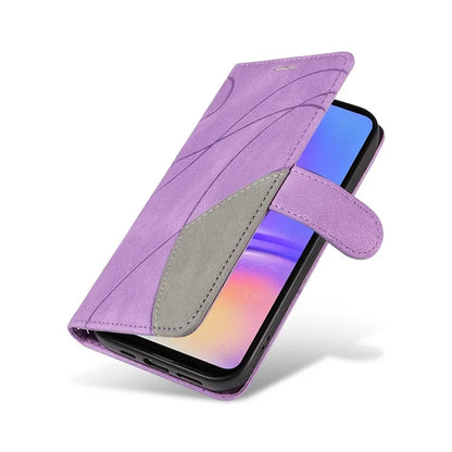 KT Leather Series-1 For Samsung Galaxy A06 Leather Case Color Splicing Phone Cover Wallet Stand