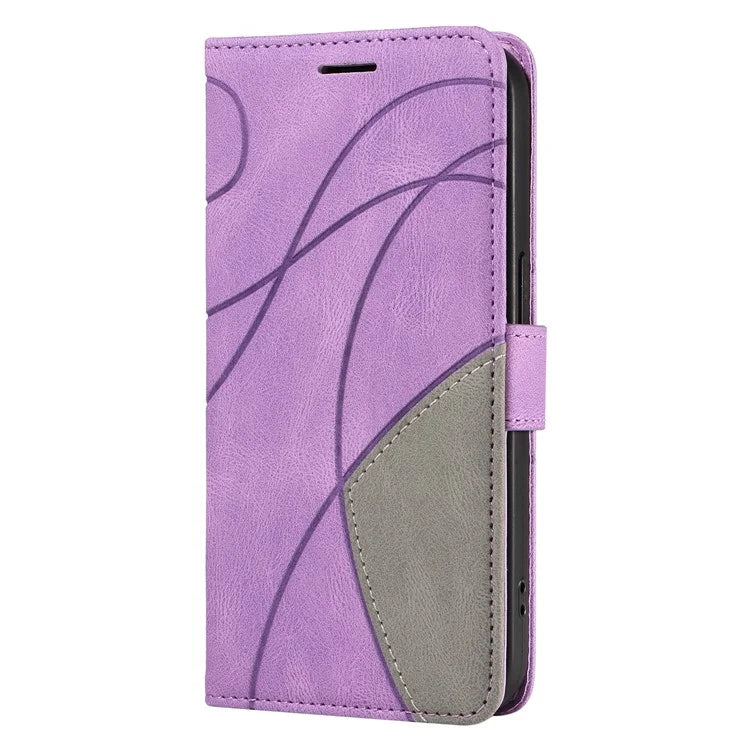KT Leather Series-1 For Samsung Galaxy A06 Leather Case Color Splicing Phone Cover Wallet Stand