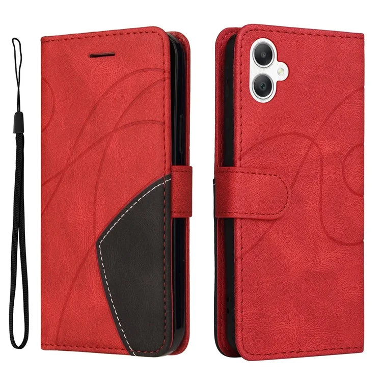 KT Leather Series-1 For Samsung Galaxy A06 Leather Case Color Splicing Phone Cover Wallet Stand