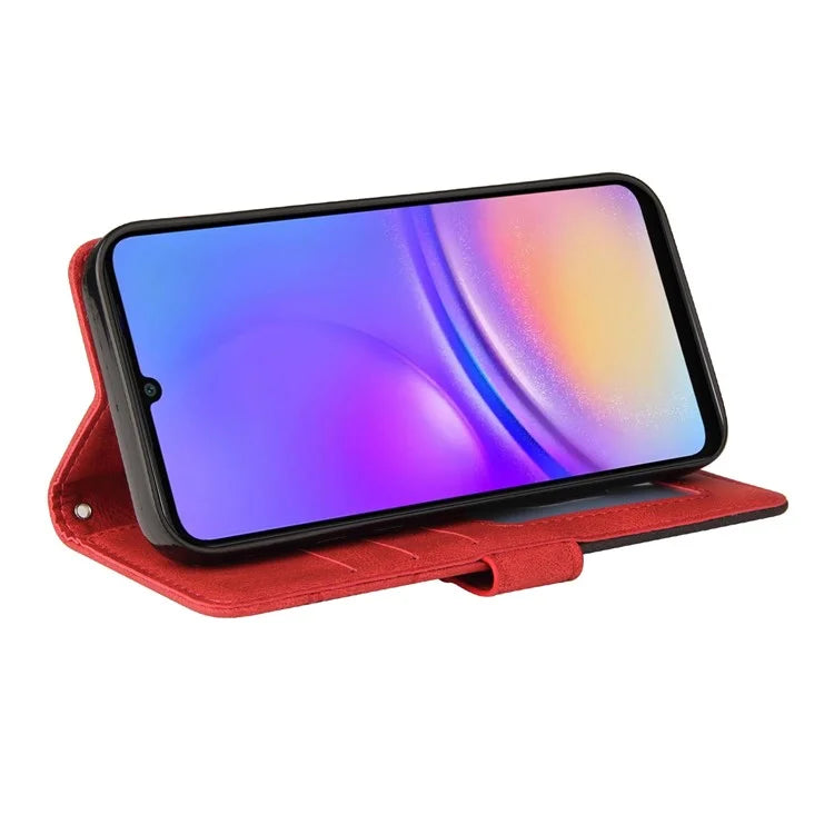 KT Leather Series-1 For Samsung Galaxy A06 Leather Case Color Splicing Phone Cover Wallet Stand