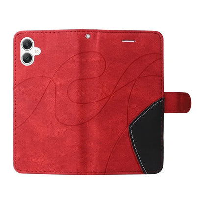 KT Leather Series-1 For Samsung Galaxy A06 Leather Case Color Splicing Phone Cover Wallet Stand