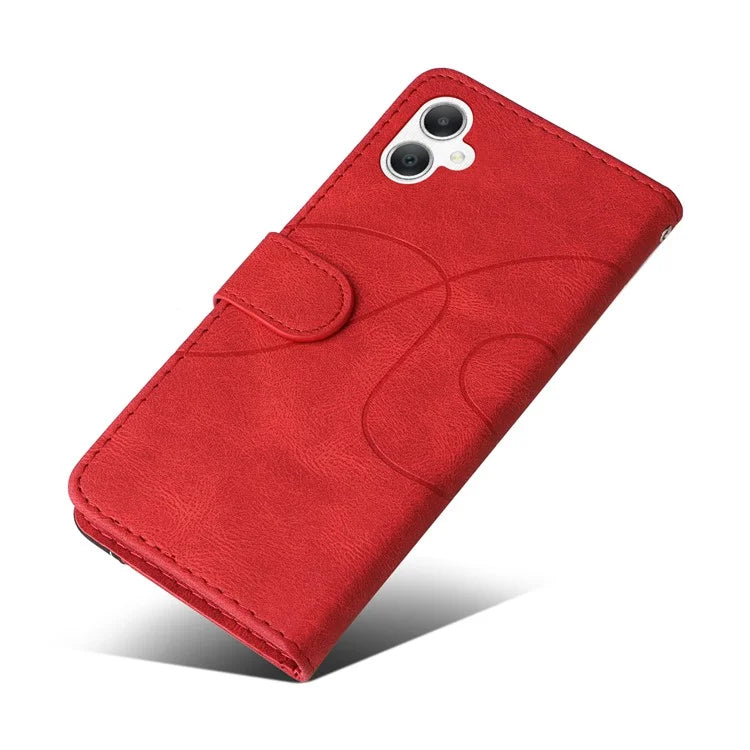 KT Leather Series-1 For Samsung Galaxy A06 Leather Case Color Splicing Phone Cover Wallet Stand