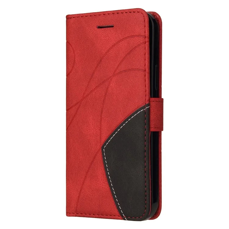 KT Leather Series-1 For Samsung Galaxy A06 Leather Case Color Splicing Phone Cover Wallet Stand