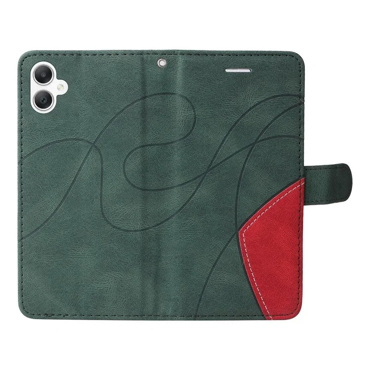 KT Leather Series-1 For Samsung Galaxy A06 Leather Case Color Splicing Phone Cover Wallet Stand