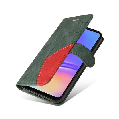 KT Leather Series-1 For Samsung Galaxy A06 Leather Case Color Splicing Phone Cover Wallet Stand