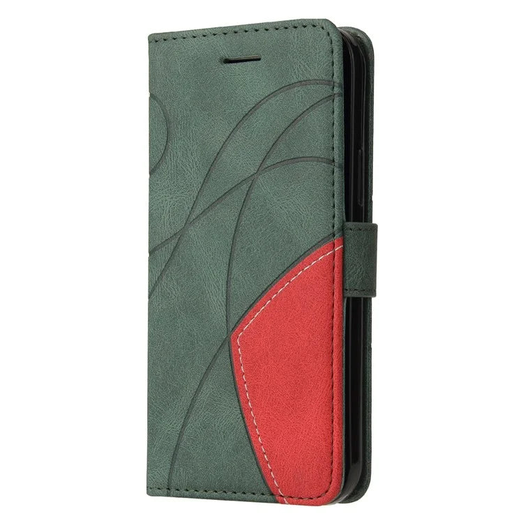KT Leather Series-1 For Samsung Galaxy A06 Leather Case Color Splicing Phone Cover Wallet Stand