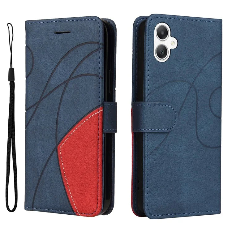 KT Leather Series-1 For Samsung Galaxy A06 Leather Case Color Splicing Phone Cover Wallet Stand