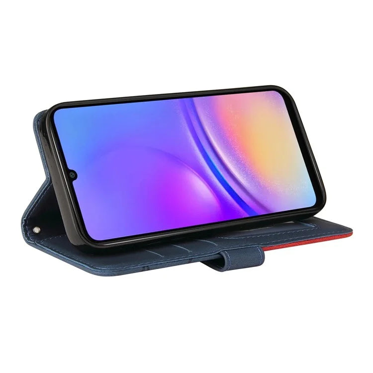 KT Leather Series-1 For Samsung Galaxy A06 Leather Case Color Splicing Phone Cover Wallet Stand