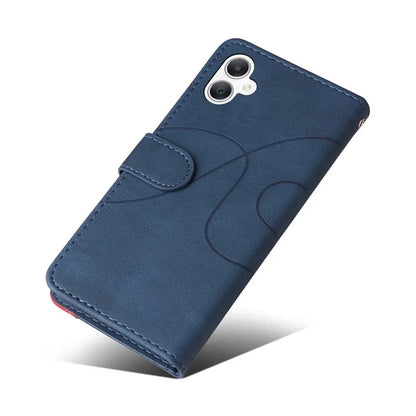 KT Leather Series-1 For Samsung Galaxy A06 Leather Case Color Splicing Phone Cover Wallet Stand