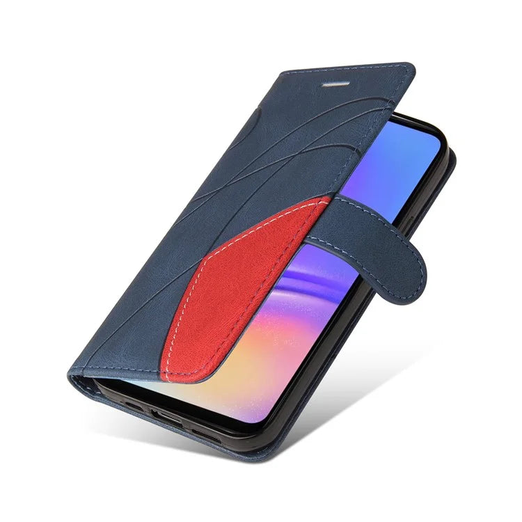 KT Leather Series-1 For Samsung Galaxy A06 Leather Case Color Splicing Phone Cover Wallet Stand