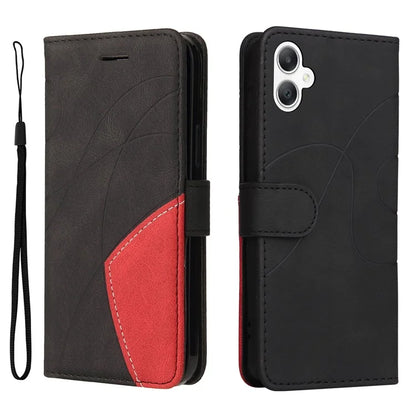 KT Leather Series-1 For Samsung Galaxy A06 Leather Case Color Splicing Phone Cover Wallet Stand