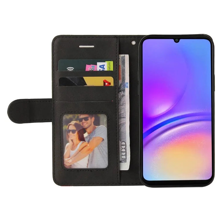 KT Leather Series-1 For Samsung Galaxy A06 Leather Case Color Splicing Phone Cover Wallet Stand