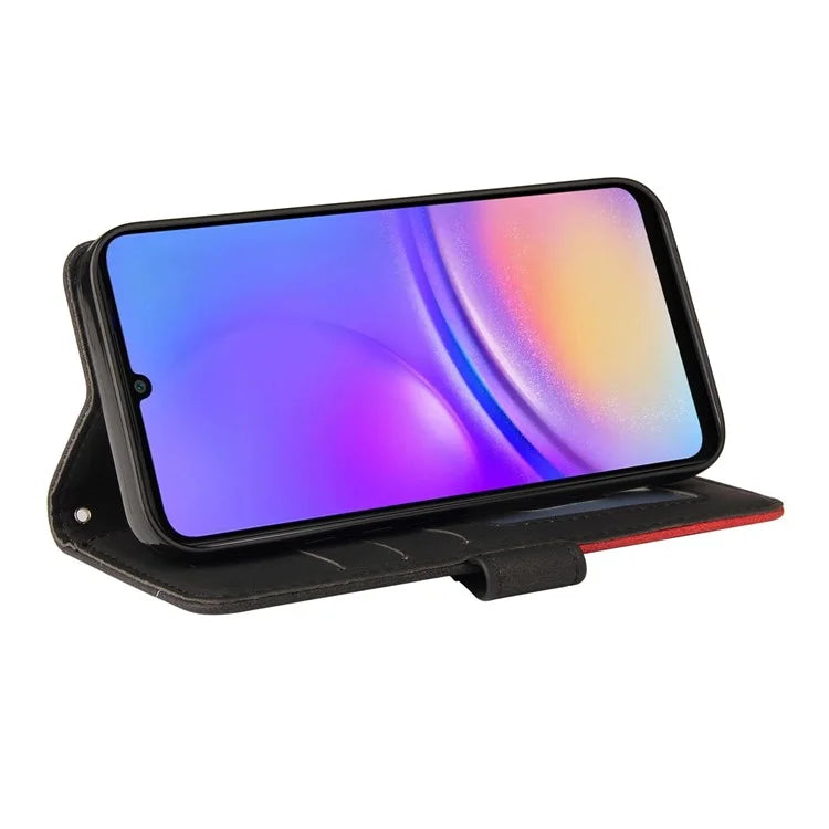 KT Leather Series-1 For Samsung Galaxy A06 Leather Case Color Splicing Phone Cover Wallet Stand