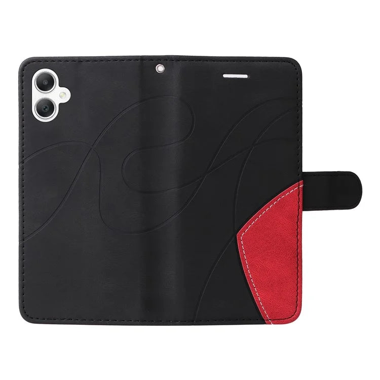 KT Leather Series-1 For Samsung Galaxy A06 Leather Case Color Splicing Phone Cover Wallet Stand